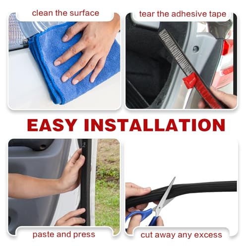 Sacubee Rubber D Shape Door Seal Strip 1" RV Slide Out Seal Self Adhesive EPDM Rubber Heavy Duty Automotive Weather Stripping for Fill Gaps Apply to Car Truck RV Boat Home Application (42 Feet) by Sacubee - Image 4
