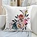Emvency Throw Pillow Cover Navy Anemone Dusk Blue Pale Pink Gray White Watercolor Floral Corner Bouquet Arrangement Decorative Pillow Case Home Decor Square 18x18 Inches Pillowcase