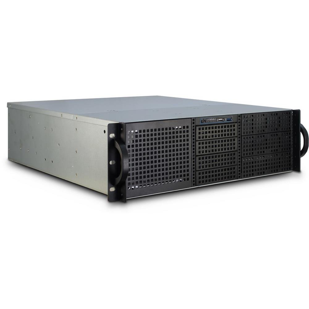 InteR-Tech 3U-30248 Supporto Nero, Acciaio Inox (inteR-Tech Ipc 3U-30248 - RacK-Monterb)