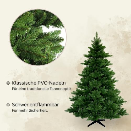 RS Trade Künstlicher Weihnachtsbaum 19001 Spessarttanne Classic 210 cm mit Metallständer aus PVC, grüner Christbaum, Kunsttannenbaum… – Ansicht 5