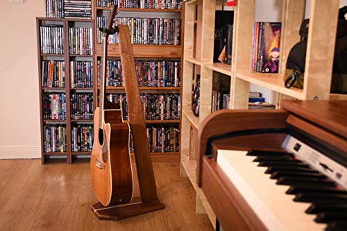 Ruach GS-5 Wooden Guitar Stand for Acoustic and Electric Guitar - Handmade from Mahogany and Maple