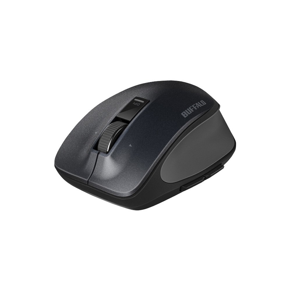 バッファロー BUFFALO USBレシーバー 無線(2.4GHz) BlueLED プレミアムフィットマウス 静音 5ボタン Mサイズ ブラック BSMBW505MBK