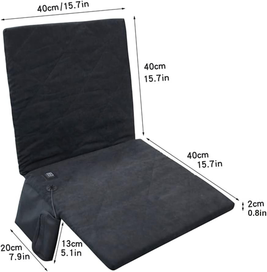 USB Electric Heating Seat Cushion, 15.7 * 31.5In Large Heating Area Portable Heated Seat Cover Foldable Heating Pad with 3 Temperature Levels for Fishing, Hunting, Camping, Bench Bleachers, Indoors