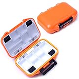 Agepoch Waterproof Fly Fishing Tackle Box Storage Box Fishing Lure Plastic Boxes for Bait Casting Fishing (Small/Orange)