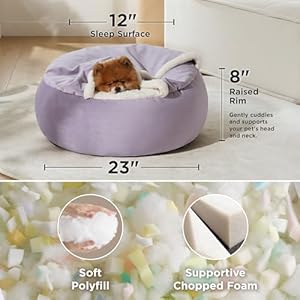 Lesure-Small-Dog-Bed-with-Cover-Cave-Covered-Round-Puppy-Bed-with-Hooded-Blanket-Machine-Washable-Burrow-Pet-Bed-for-Small-Dogs-and-Cats-Cuddler-Cozy-Cave-Dog-Bed-with-Anti-Slip-Bottom-Purple-23 - Cucciolini Doodles   Lesure-Small-Dog-Bed-with-Cover-Cave-Covered-Round-Puppy-Bed-with-Hooded-Blanket-Machine-Washable-Burrow-Pet-Bed-for-Small-Dogs-and-Cats-Cuddler-Cozy-Cave-Dog-Bed-with-Anti-Slip-Bottom-Purple-23