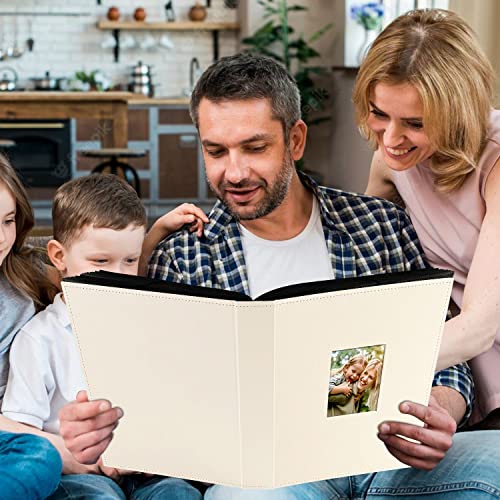 Image of Ywlake Photo Album 4x6 400 Pockets, Leather Photo Albums Holds 400 Vertical Pictures Only Beige