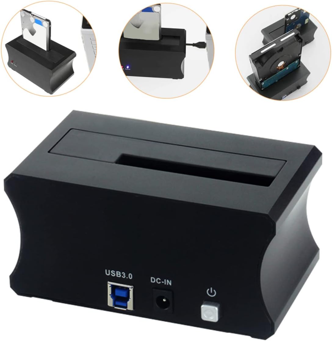 Angoily USB Hard Drive Docking Station for Hdds External Power Supply Fast Data Transfer Compatible with Windows for Backup and Storage