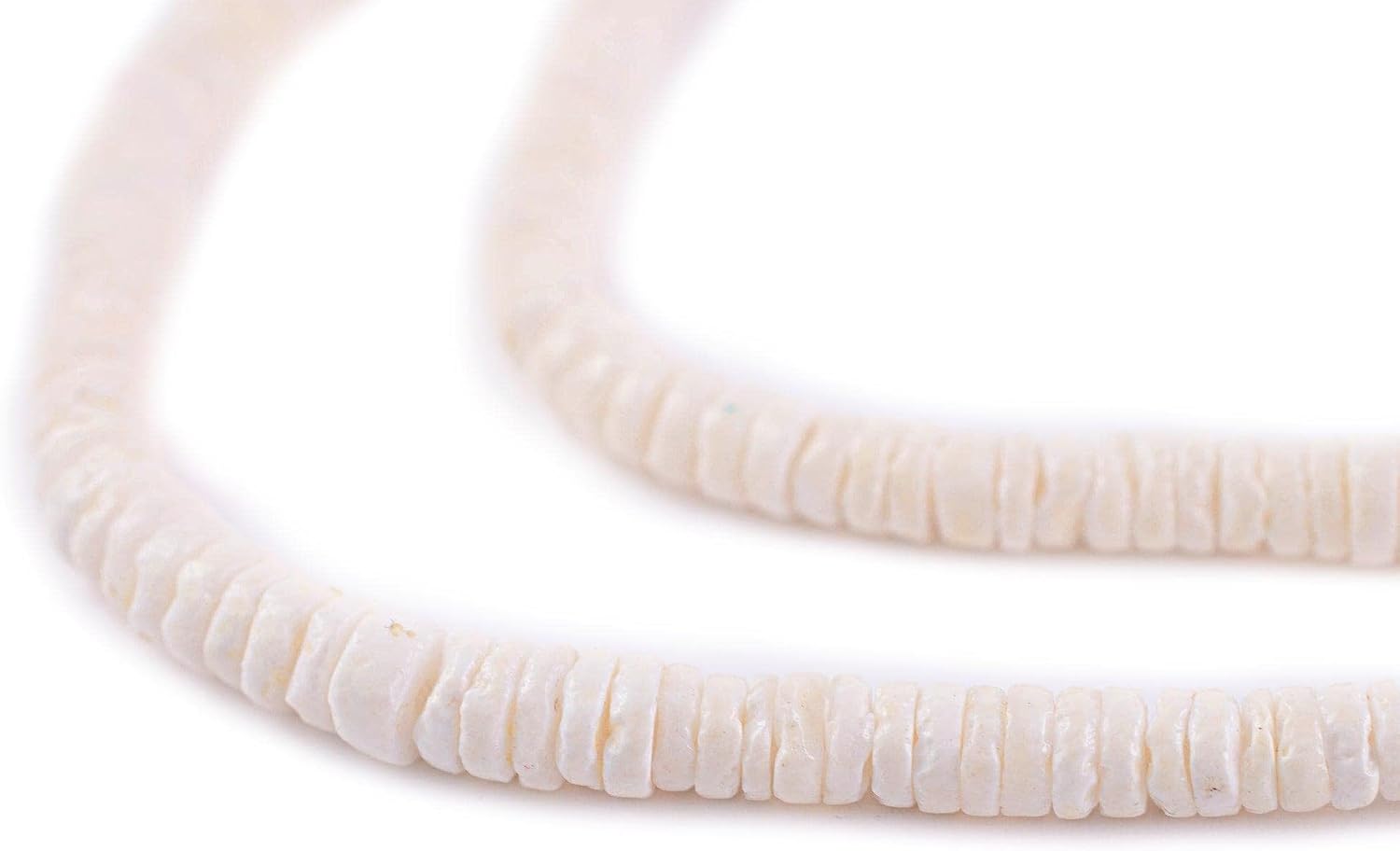 The Bead Chest Cream Sliced Shell Heishi Beads (5mm)