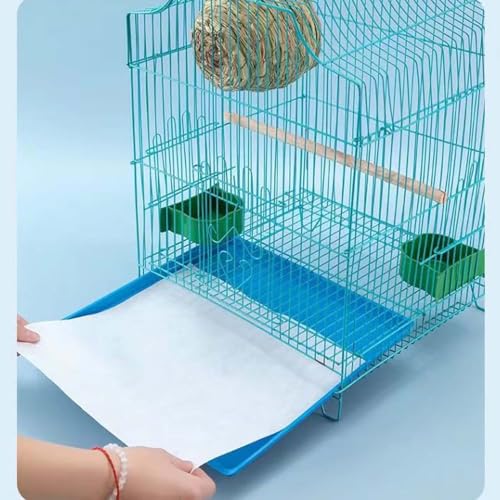 Image of 100 Sheets Bird Cage Liner Papers, Disposable Bird Cage Paper Liners, Cuttable Pet Animal Cages Cushion, Precut Absorbent Bird Paper for Bird Parrot Small Animal, 12.2'' X 17.3''