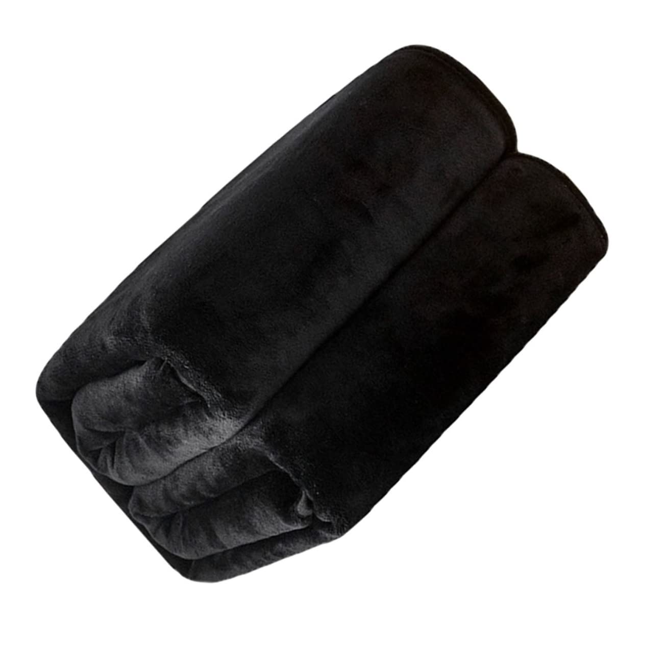 Couverture moelleuse et peau agréable plaid noir uni en polyester