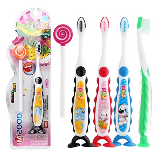 Kids Toothbrush,Stand-up Children Toothbrush,Silky Soft Bristles Designed for Smaller Teeth and Gums, For 3 Years and Up, Random Color