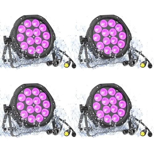 Outdoor Stage Lights Waterproof Aluminum DMX Par Can Light 14LED RGBW Strobe Wash Uplighting for DJ, Theater, Event, Halloween, Church, Wedding Party, Stage, Performance