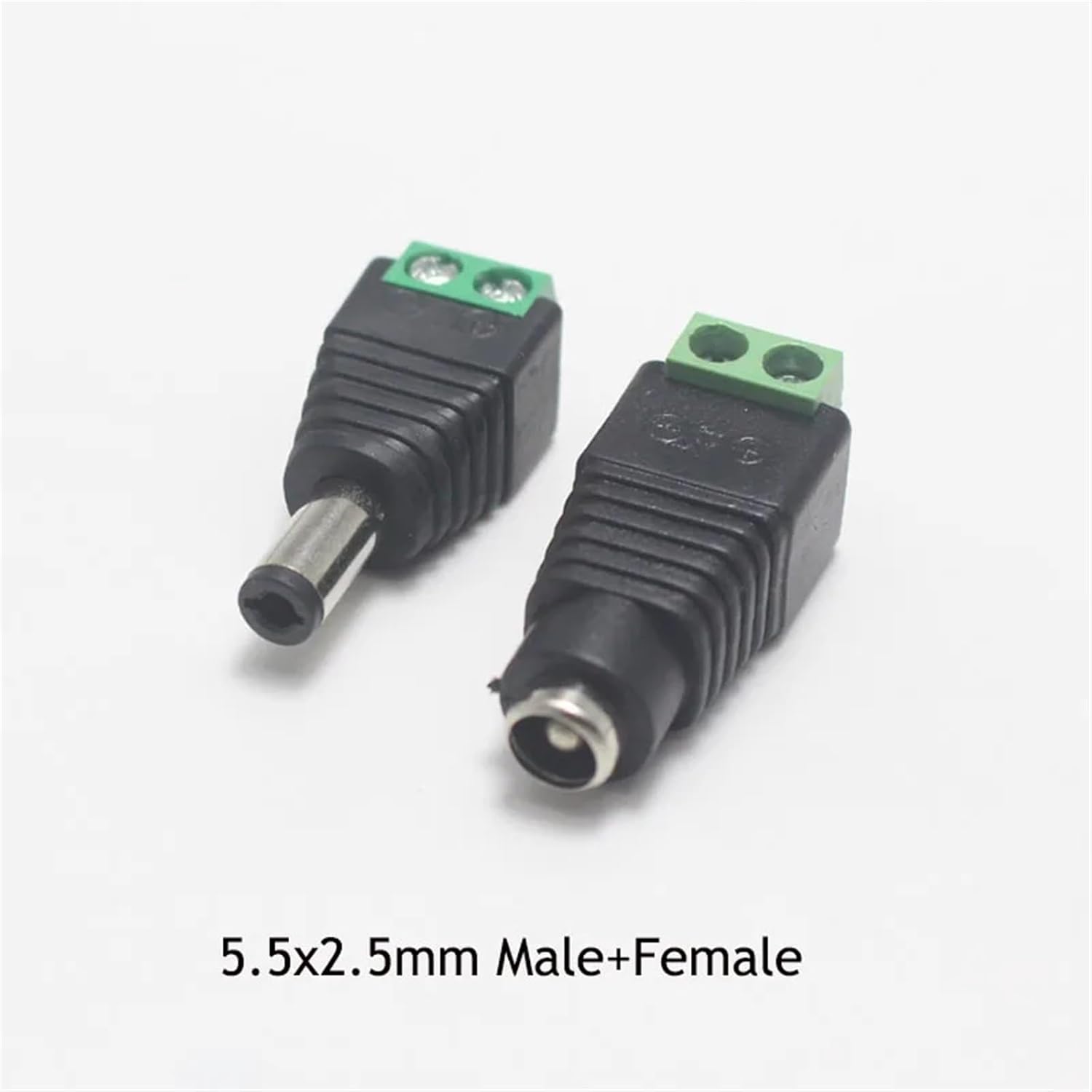 Male Female DC Power Connector 2.1mm x 5.5mm 2.5mm x 5.5mm 1.35mm x 3.5mm Needn't Welding DC Adapter 12V 24V(1Pair 5.5x2.5mm,2 Pcs)
