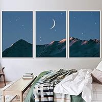 3 Piece Framed Canvas Wall Art Lunar Canvas Prints Home Artwork Decoration for Living Room,Bedroom - 16