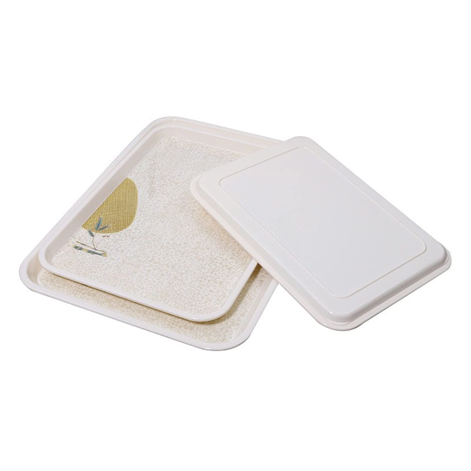 Bandeja Bandeja de Servir y Bandeja, Resina Rectangular Sirva la Bandeja de bocadillos, Bandeja de Desayuno, decoración de Granja con Estilo Sirviendo Platos Bandejas para Servir Comida(M)
