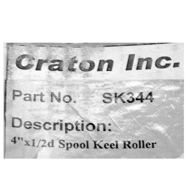Craton SK344 Black 4 Inch Rubber Boat Spool Keel Roller