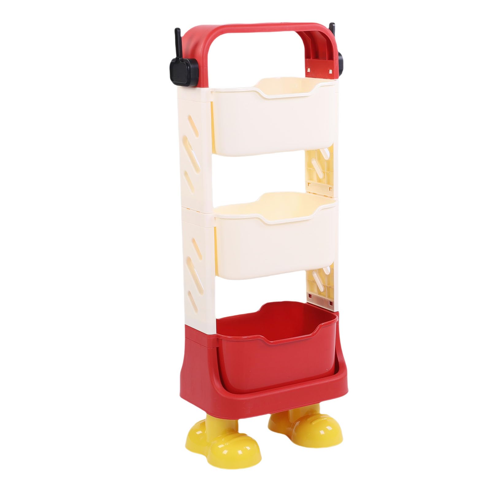 Fafeicy Carrello Multiuso con Ruote, Simpatico Organizer per Giocattoli e Snack a più Livelli per Casa, Ufficio e Garage con Piedini a Forma di Cartone Animato (3 livelli)