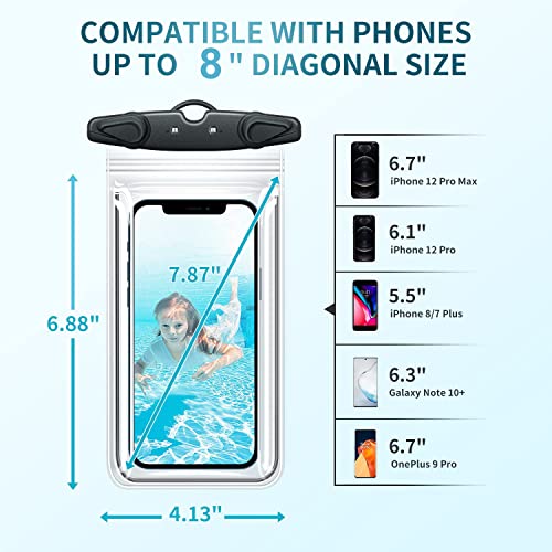 Universal Waterproof Phone Pouch, 4-Pack Ipx8 Waterproof Phone Lanyard Case Compatible With Iphone 14 13 12 11 Pro Max Pro Plus, Galaxy S22 S21 S20 S10 Note 20 10 9 Up To 8.0", Dry Bag For Vacation #TOP7
