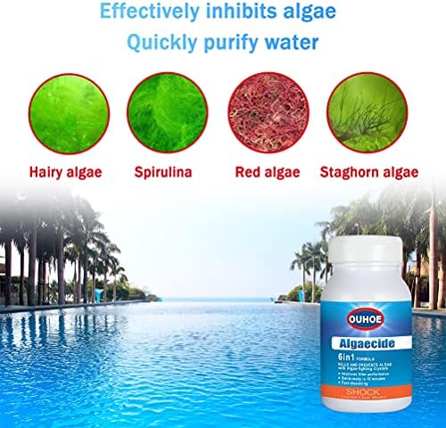 FSDELIV Algaecide Algae Remover, Tablets Algaecide for Swimming Pool and Spa Hot Tub Water Treatment