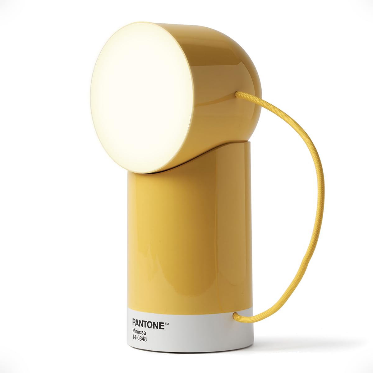 Lexon ORBE Lampada LED da tavolo ricaricabile senza fili con testa rimovibile magnetica e rotante, per comodino, scrivania o terrazzo, Giallo