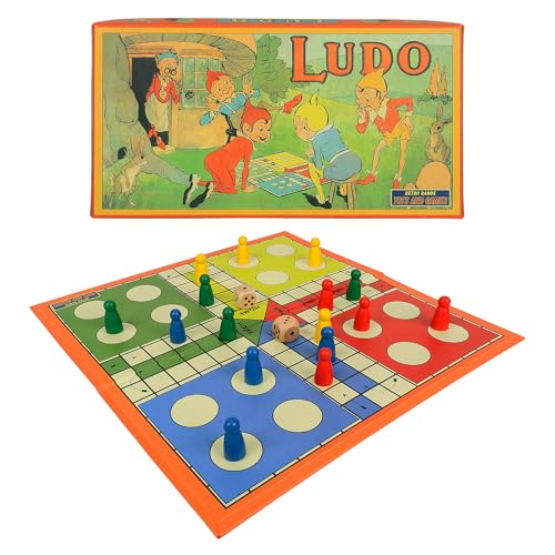 Foldable Ludo Board Game Set | Portable Travel-Friendly Family Board Game | Includes 16 Color Tokens, 2 Dice | Indoor/Outdoor Fun for Kids & Adults | Traditional Retro Toy Game