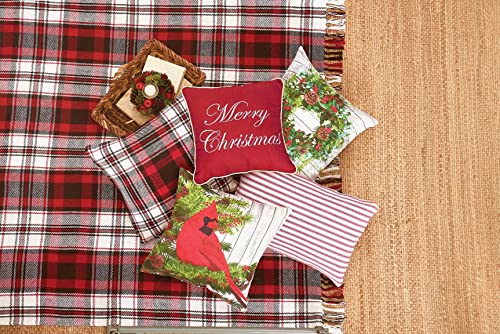 C&F Home Fireside Woven Throw Red And Black Christmas Xmas Holiday Winter Lodge Cabin Plaid Blanket With Fringe Cotton Soft Cozy For Couch Sofa 50X60 Inches Red #TOP5