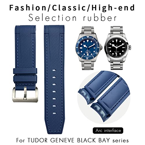 Correa de silicona impermeable de 22mm y 23mm, goma suave con extremo curvado 2