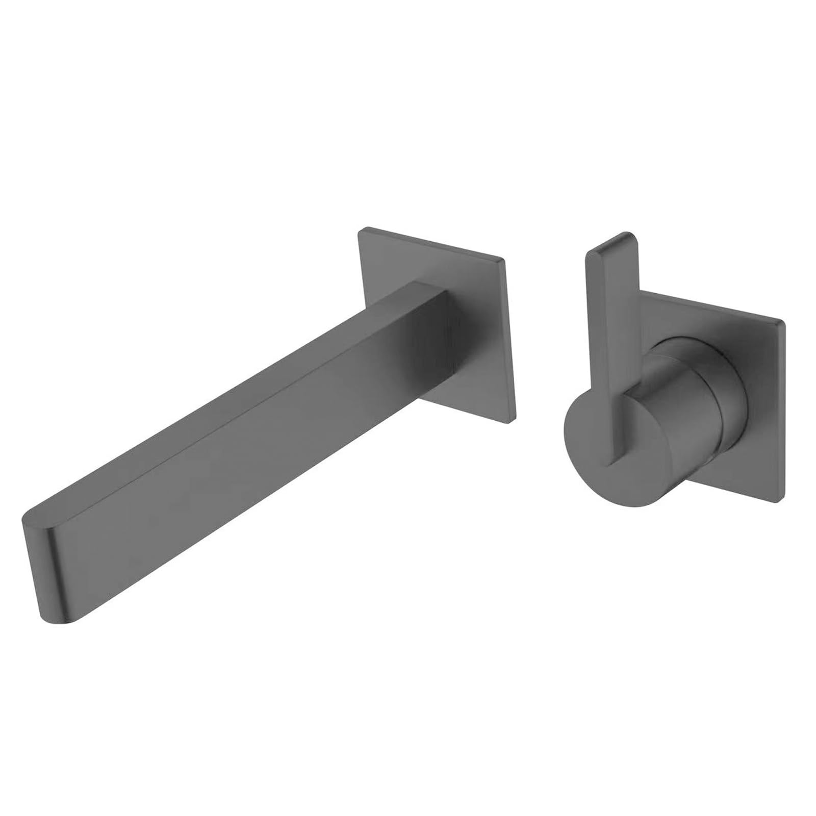 JRUIA Concealed Wall Mounted Waterfall Bathroom Faucet, Washbasin Faucet, Kitchen Bathroom Mixer Tap, Brass Material,Grey