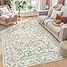 Lahome Boho Rugs for Living Room 5x7, Machine Washable Area Rugs Non-Slip, Vintage Floral Soft Kids Bedroom Carpet Rug for Home Girls Playroom Foyer Entryway, Beige/Multi