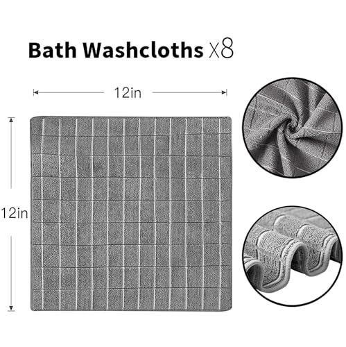 Vnoss 8Pk Bath Washcloths Set thumb #1