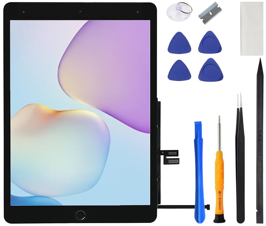 Touch Screen Replacement for iPad 9 2021 9th Generation 10.2 Inch, for iPad 9th Gen A2602 A2603 A2604 A2605 Digitizer Glass with Full Repair Kit, Home Button and Screen Protector (Black)
