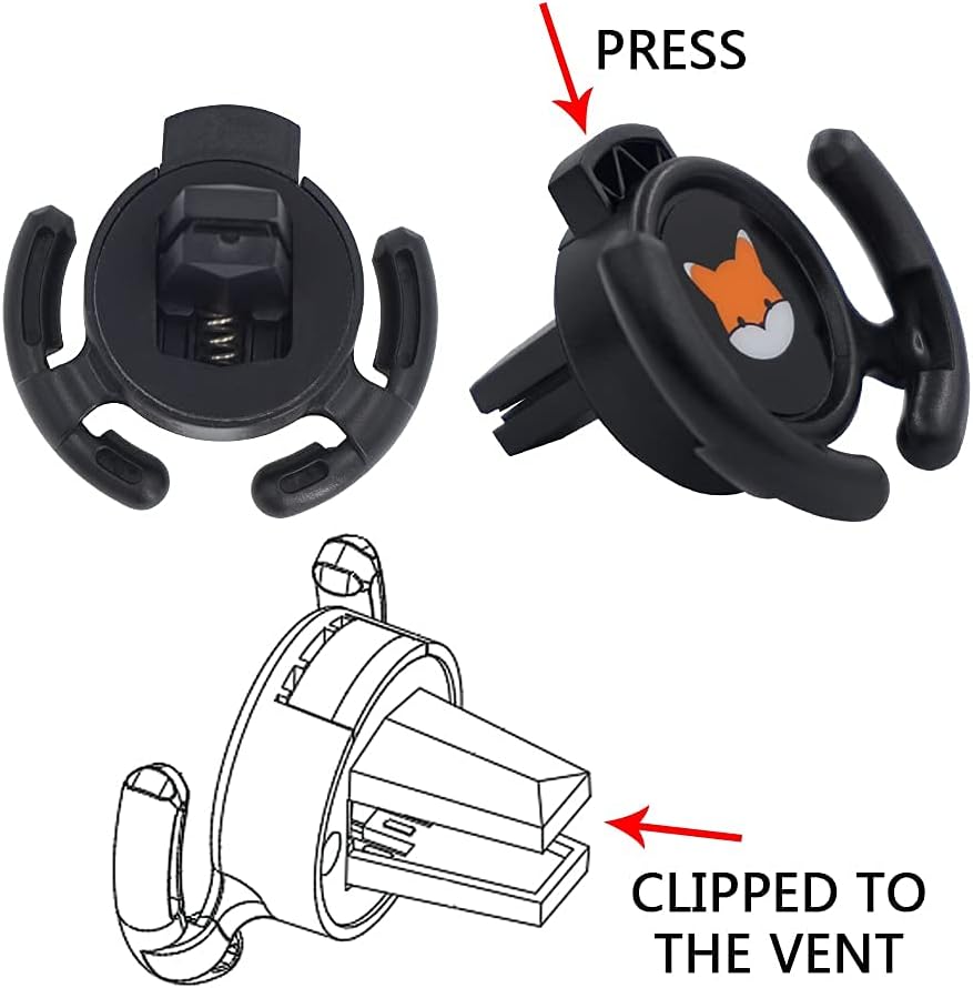 Car Vent Mount Holder 2 Pack - Compatible with Popsocket - Car Mount made for Pop Socket Grips Collapsible Phone Holder for Pop Mount with Secure AC Vent Clip, Horizontal Air Vent ONLY (Black) thumbnail