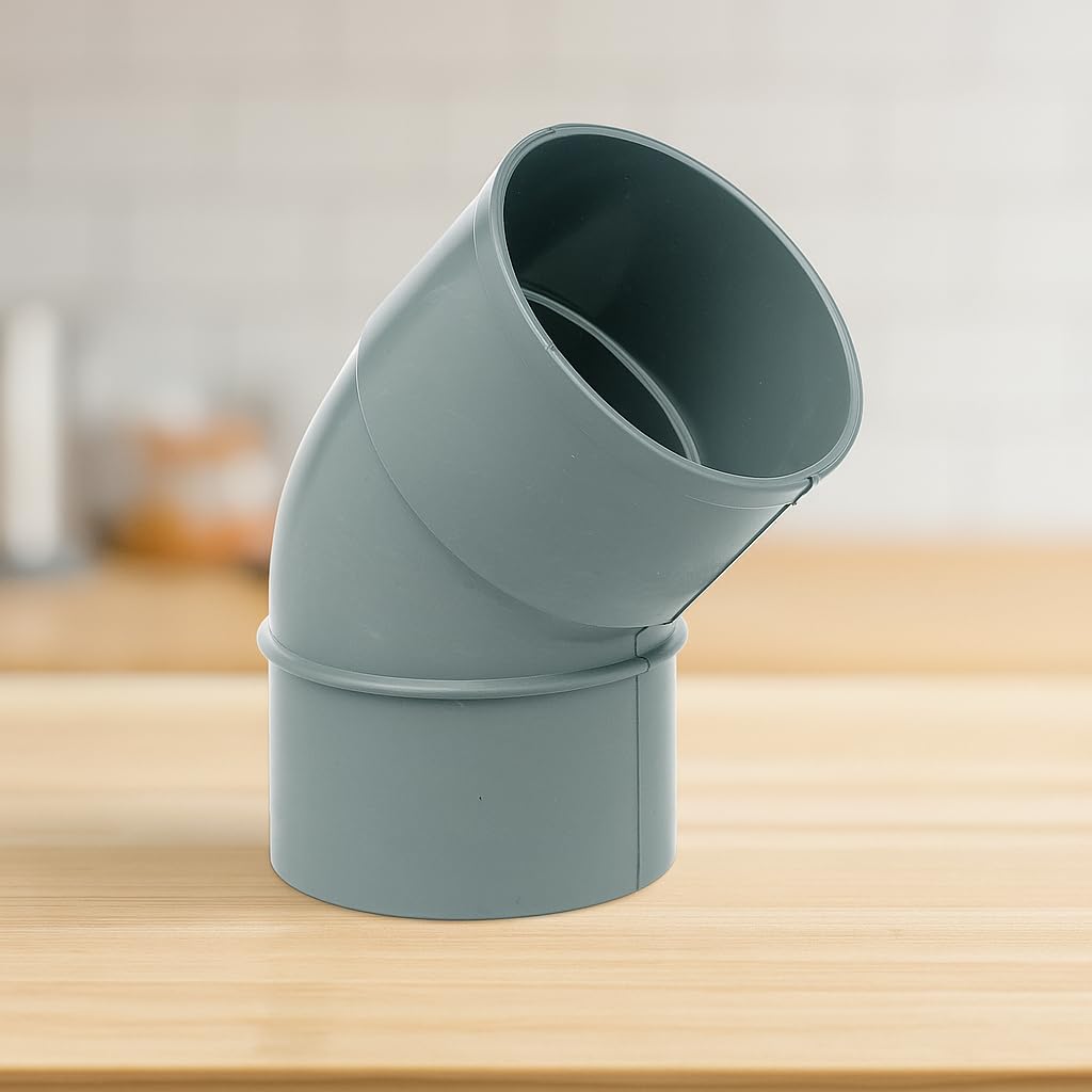 Codo PVC 45 Grados para Tubería – Curva de PVC Presión Agua Potable y Desague – Interior/Exterior – Tuberías 32mm a 250mm – Conexión Sólida y Resistente – Varios Diámetros (75 mm)