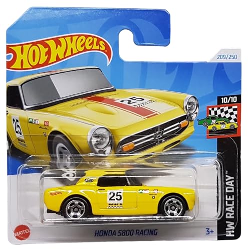 Hot Wheels - Honda S800 Racing - HW Race Day 10/10 - HRY58 - Short Card - Yellow - Mattel 2024-1:64