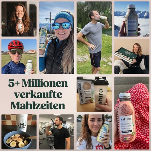 Saturo Trinknahrung Natural | Astronautennahrung | 36 g Protein, zuckerfrei, 400 kcal | Trinknahrung Mit Wertvollen Nährstoffen | 6 x 400 ml