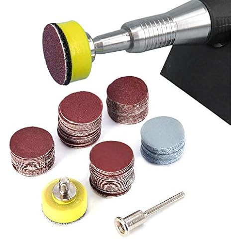 Schleifpapier Set,100 Stück 100 to 3000 Grit, 25mm, Schleifscheibe mit 25mm Polierpad Adapter, Super-Schleifblätter für Automobil Schleifen, Holzmöbellackierung, Veredelung, Holzverarbeitung Cover