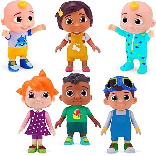 Cocomelon Friends And Family Action Figures 6 Pcs - Cocomelon Family Pack Set - Toy Characters Baby Jj, Tomtom, Yoyo, Cody And Nina - Cocomelon Toys, Cake Topper 3 Inch #TOP14
