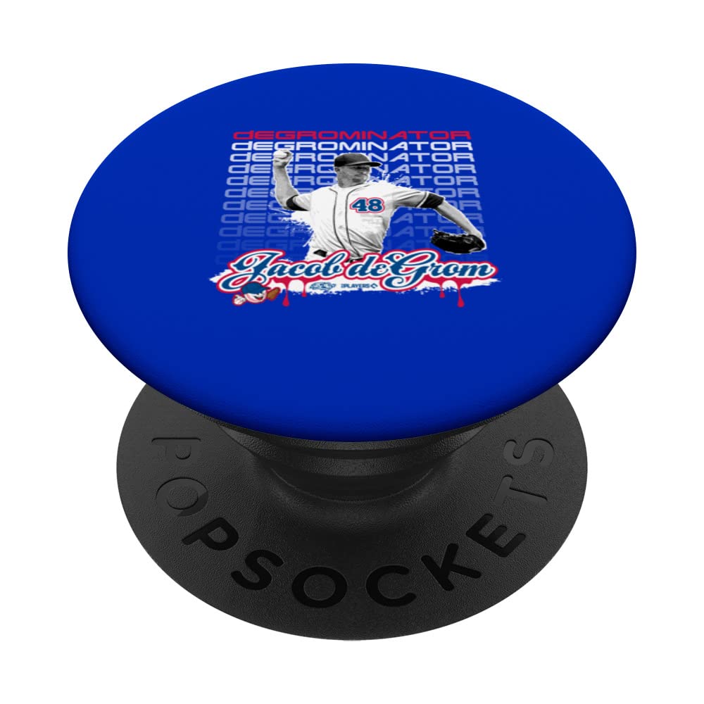 Jacob deGrom Texas Baseball Sket One x MLB Players PopSockets Swappable PopGrip, Black