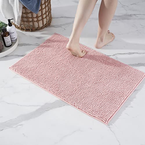 Decomira Non-Slip Chenille Bath Mat, Pink, 50 x 80 cm (2 pieces) - Image 2