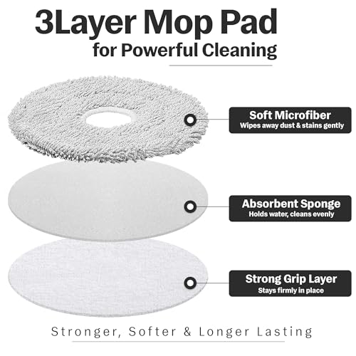 Image of AutoStory 6pcs Replacement Mop Pads for Dreame L10s L20 Ultra L10s Pro Ultra Heat L10 Ultra L10s Pro L10 Prime Xiaomi X10+ S10+ X40 Ultra Robot Vacuum Cleaner,Compatible with Dreametech X30 Ultra