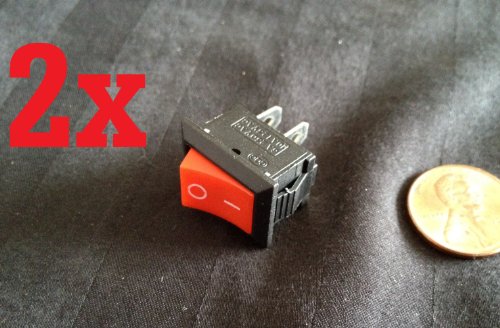 dc 2X Snap-in On/Off Rocker Switch 2 Pin 3a @ 250vac, 6a @ 125vac 12v B15