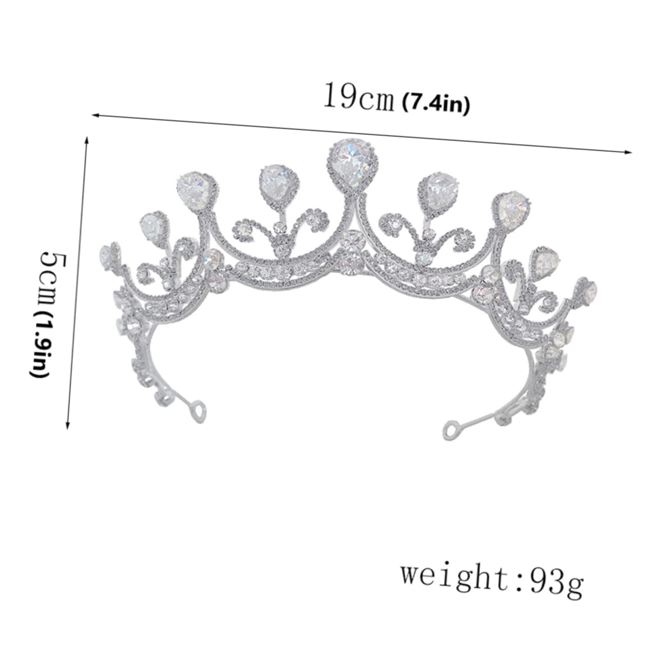 FRCOLOR Tocado de Novia con Gemas de Imitación para Ceremonia de Boda Accesorios para Cabello de Novia