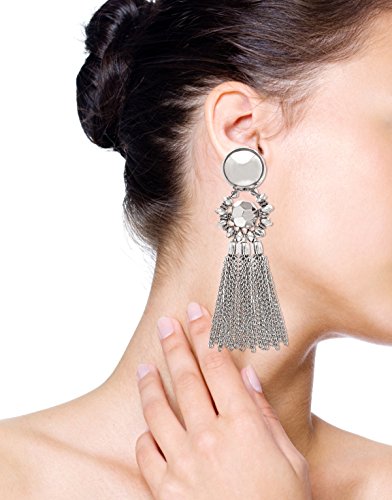 Bohemian Tassel Chandelier Dangle Earring For Women Clip On Earrings Long Drop Statement Earrings2