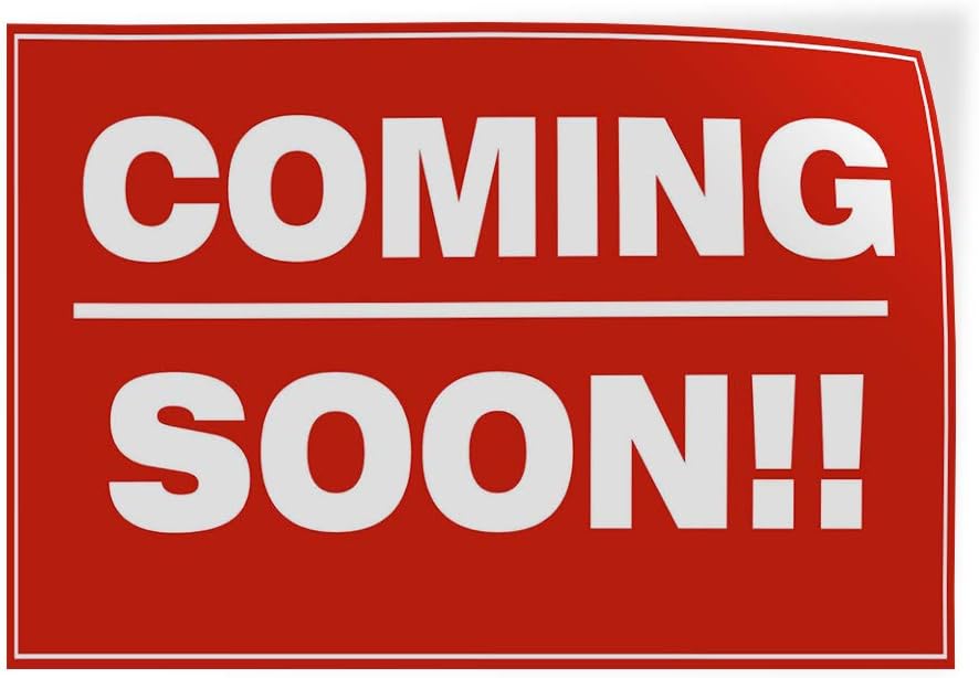 Decal Sticker Multiple Sizes Coming Soon Red White Style1 Business Coming Soon Outdoor Store Sign Red - 20inx14in, One Sticker One Sticker 20inx14in