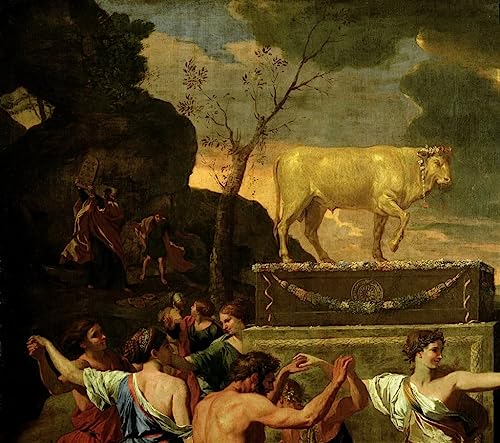 Toile Avant l'Adoration du Veau d'or Nicolas pour habiller un grand mur blanc