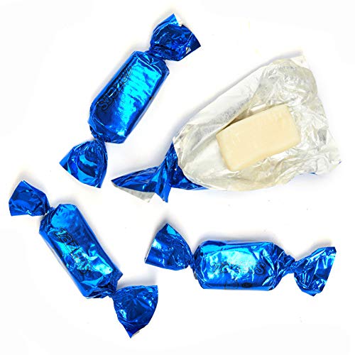 Blue Foils Chewy Taffy Candy, 1-Pound Bag Of Blue Color Themed Kosher Candies Individually Wrapped Raspberry Fruit-Flavored Taffies (Net Wt 454G, About 63 Pieces) #TOP2