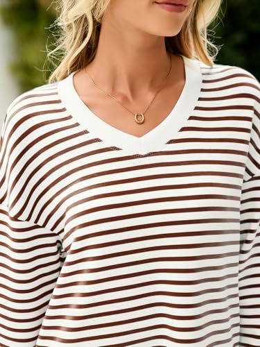 Glamaker Women's Long Sleeve V Neck Sweatshirt Air Essentials Soft Loose Pullover Sweatshirts4