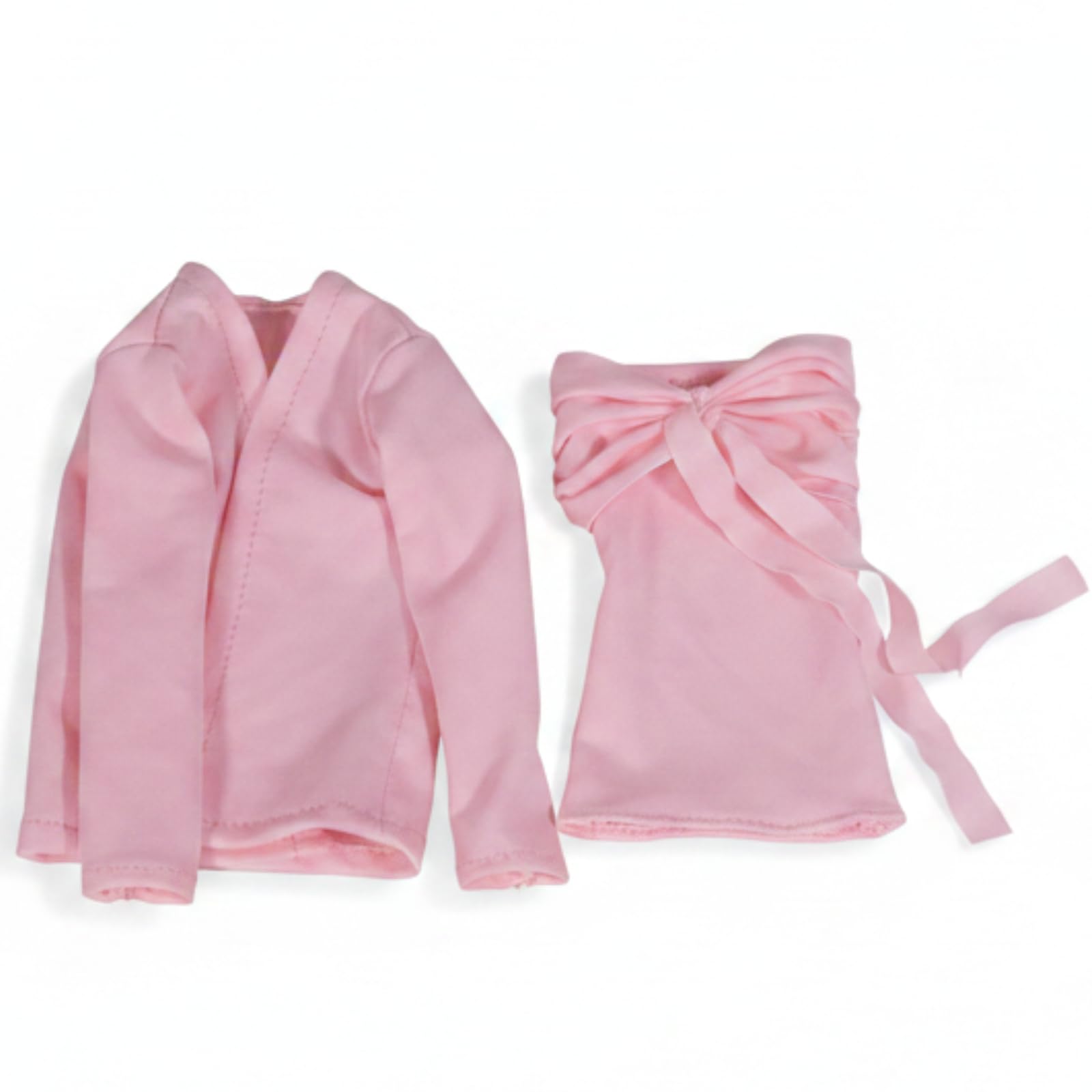 Puppenkleid mit Mantel hochwertig Miniatur-Kleidungsset bequem Puppenkleiderset für Fotografen , Hellrosa