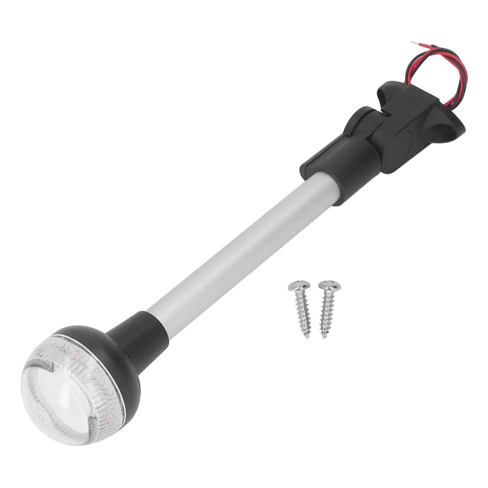 Faro d’ancora a LED da 12 pollici con visibilità a 360°, rivestimento anti-corrosione di grado marino, faro di navigazione con base pieghevole e regolabile per barca da pesca, CC