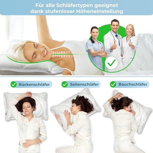 Aloe Vera Kissen Rosenkern Kopfkissen 40×60 cm – Made in Germany